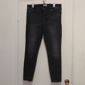Good American Good Legs Black Skinny Distressed Jeans. Sz 14/32